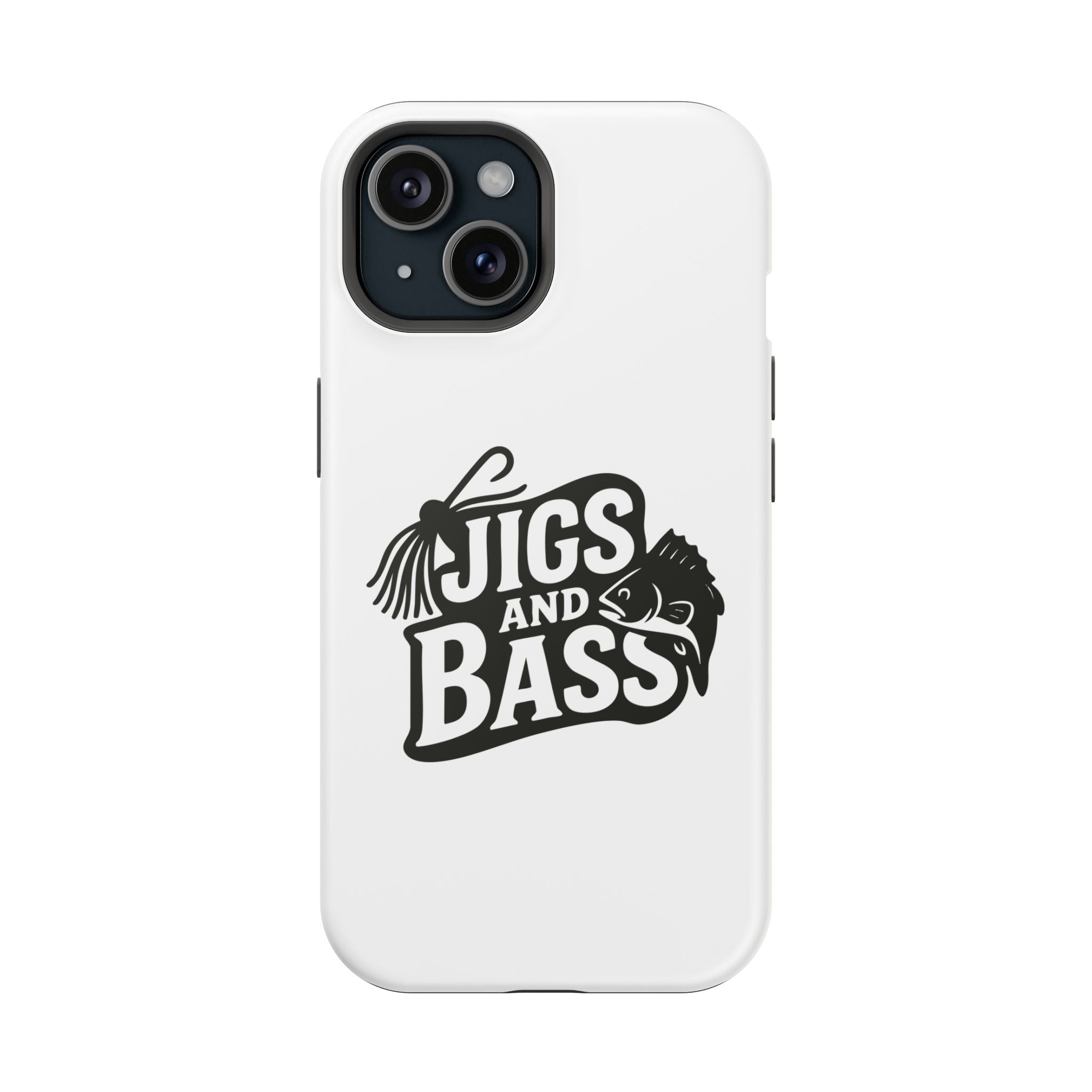 Fishing Enthusiast Impact-Resistant Phone Case - "Jigs and Bass" Design