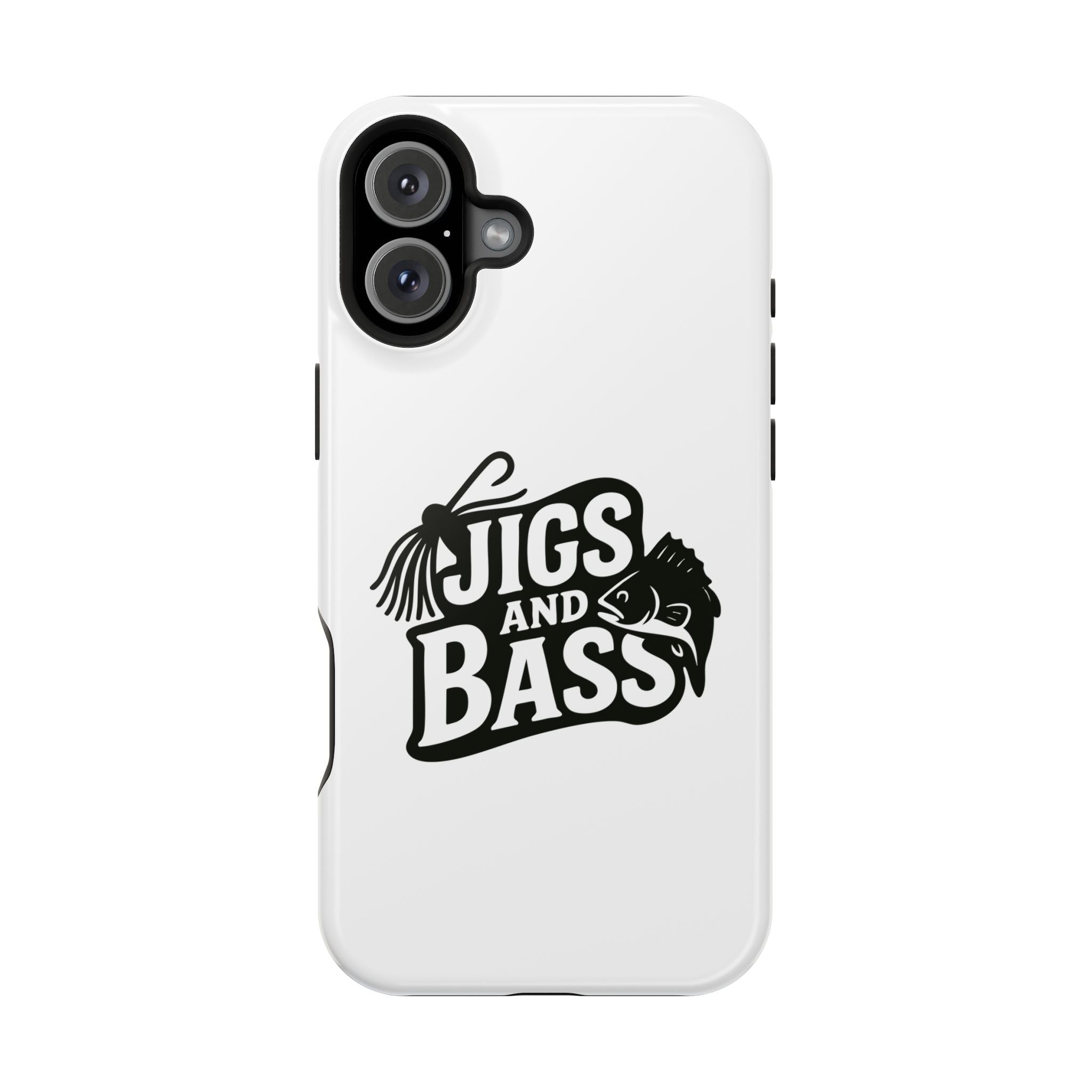Fishing Enthusiast Impact-Resistant Phone Case - "Jigs and Bass" Design