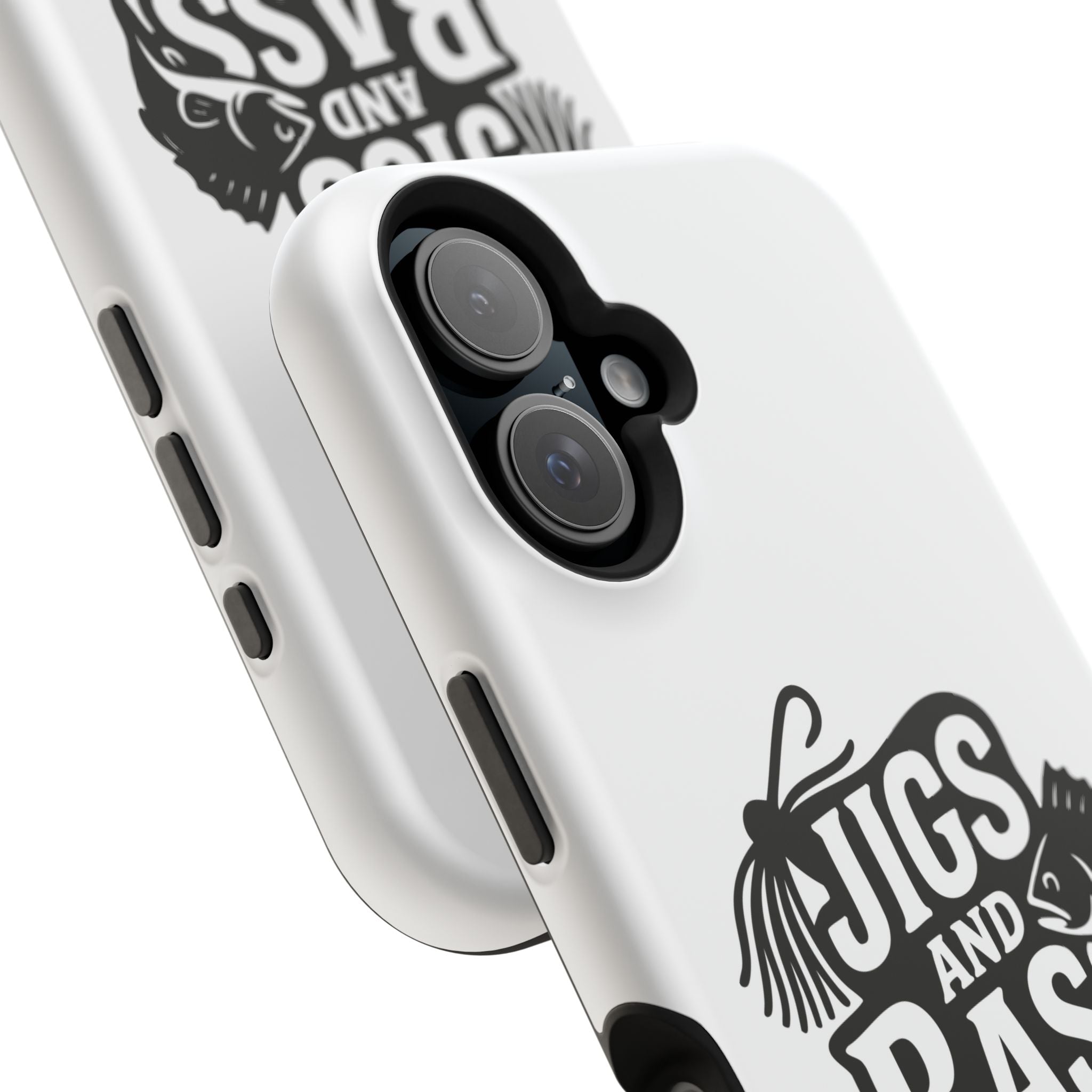 Fishing Enthusiast Impact-Resistant Phone Case - "Jigs and Bass" Design