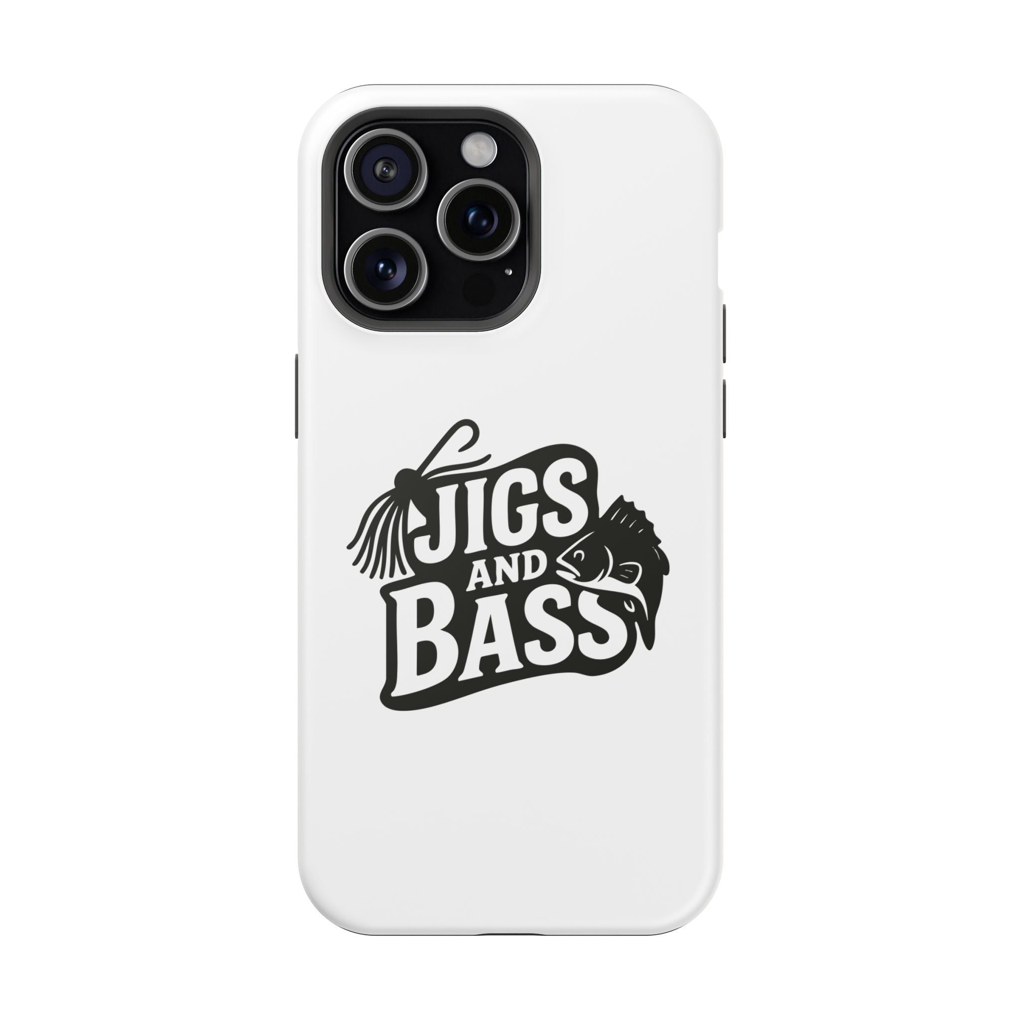 Fishing Enthusiast Impact-Resistant Phone Case - "Jigs and Bass" Design