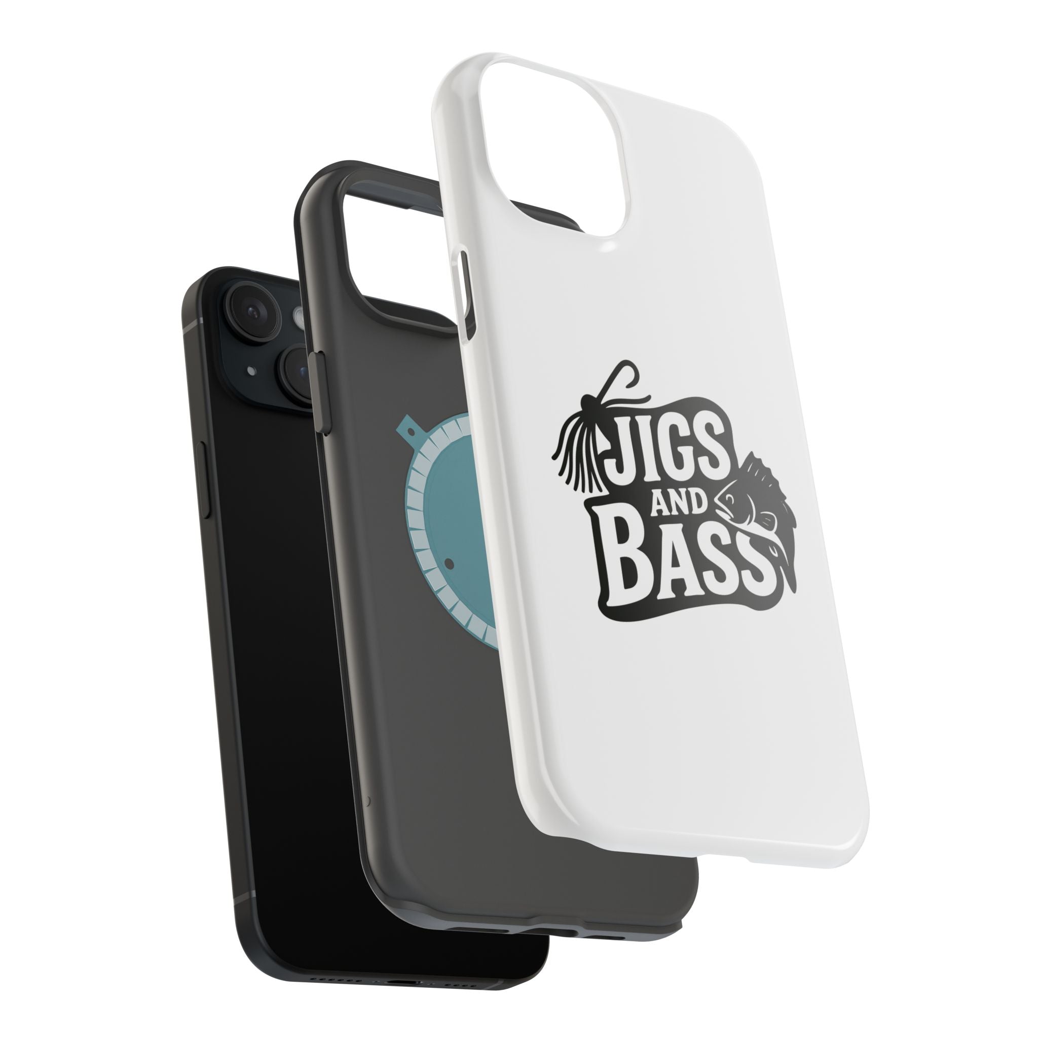 Fishing Enthusiast Impact-Resistant Phone Case - "Jigs and Bass" Design