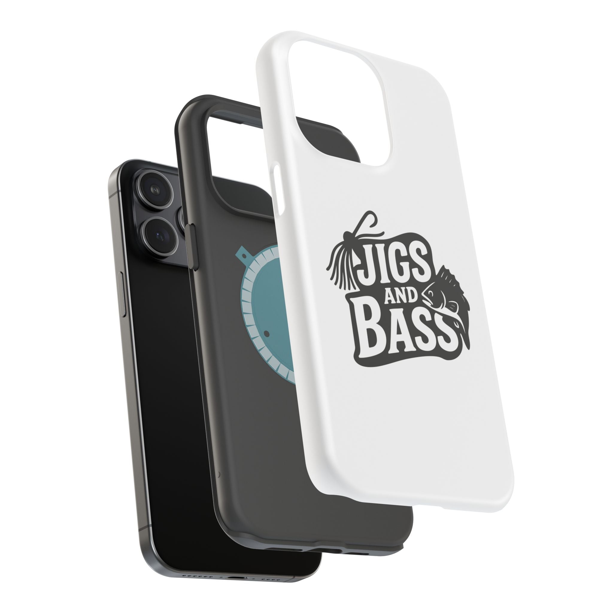 Fishing Enthusiast Impact-Resistant Phone Case - "Jigs and Bass" Design