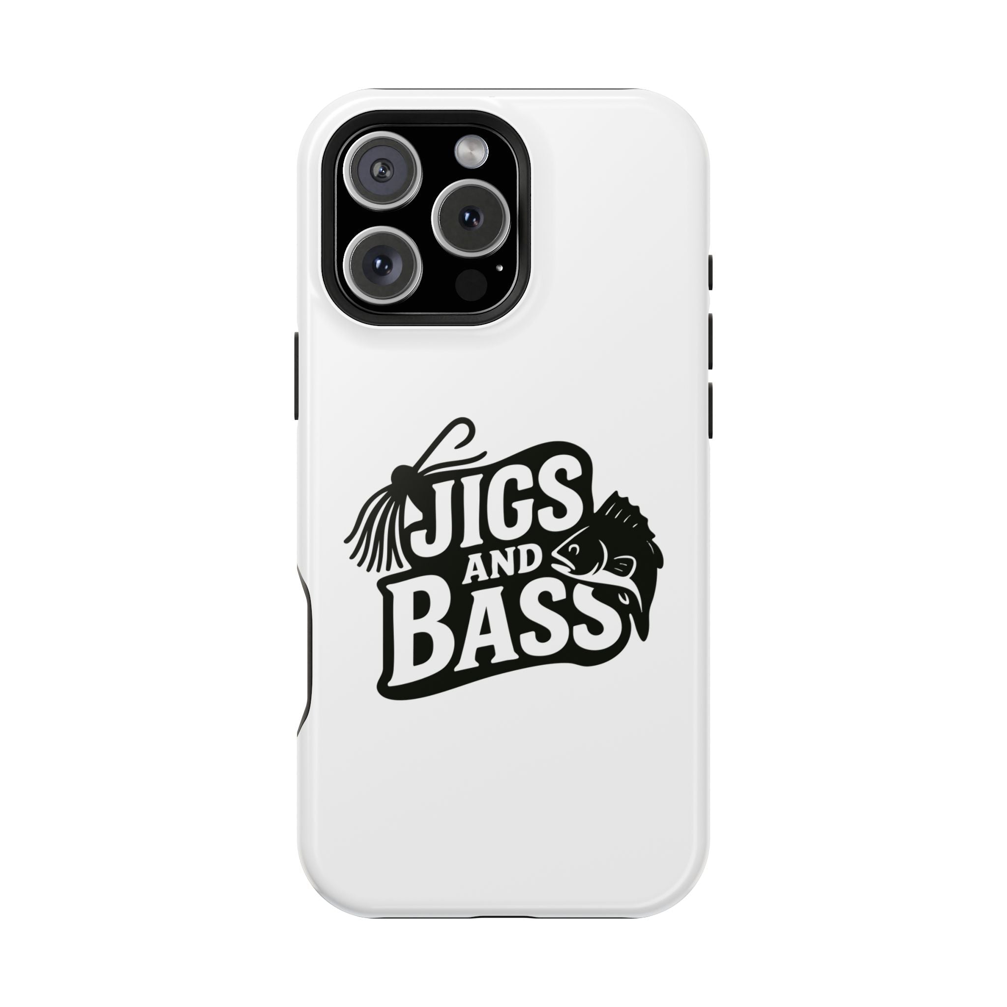 Fishing Enthusiast Impact-Resistant Phone Case - "Jigs and Bass" Design