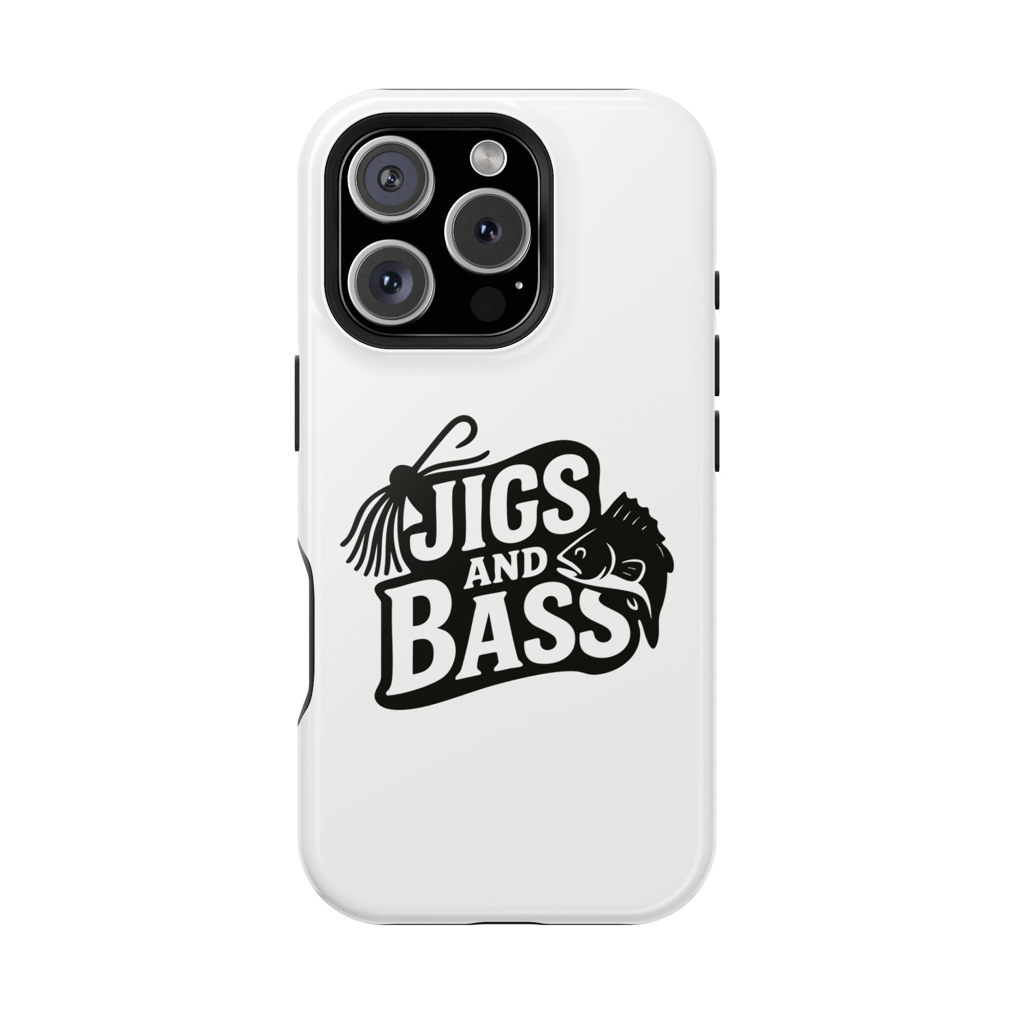 Fishing Enthusiast Impact-Resistant Phone Case - "Jigs and Bass" Design