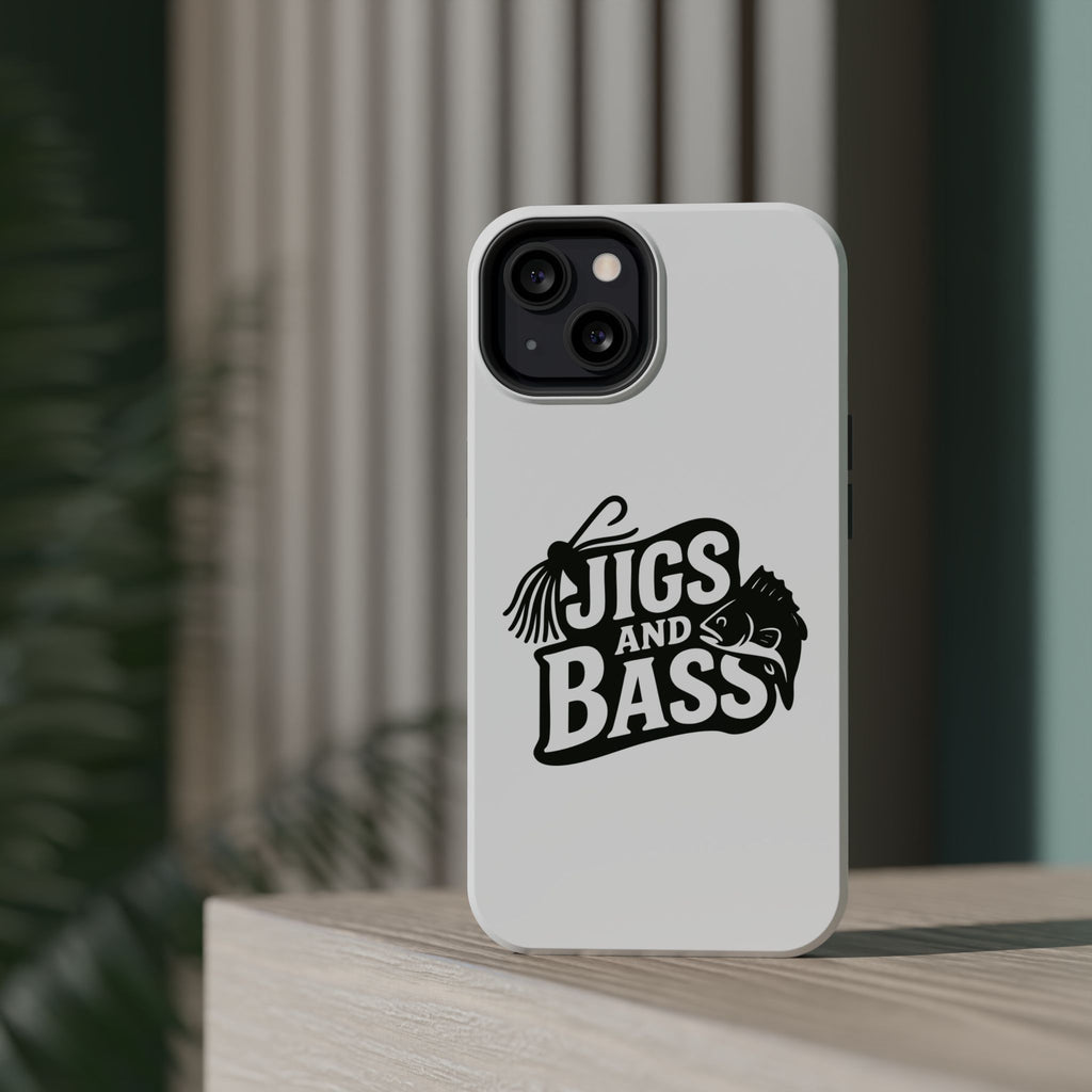 Fishing Enthusiast Impact-Resistant Phone Case - "Jigs and Bass" Design