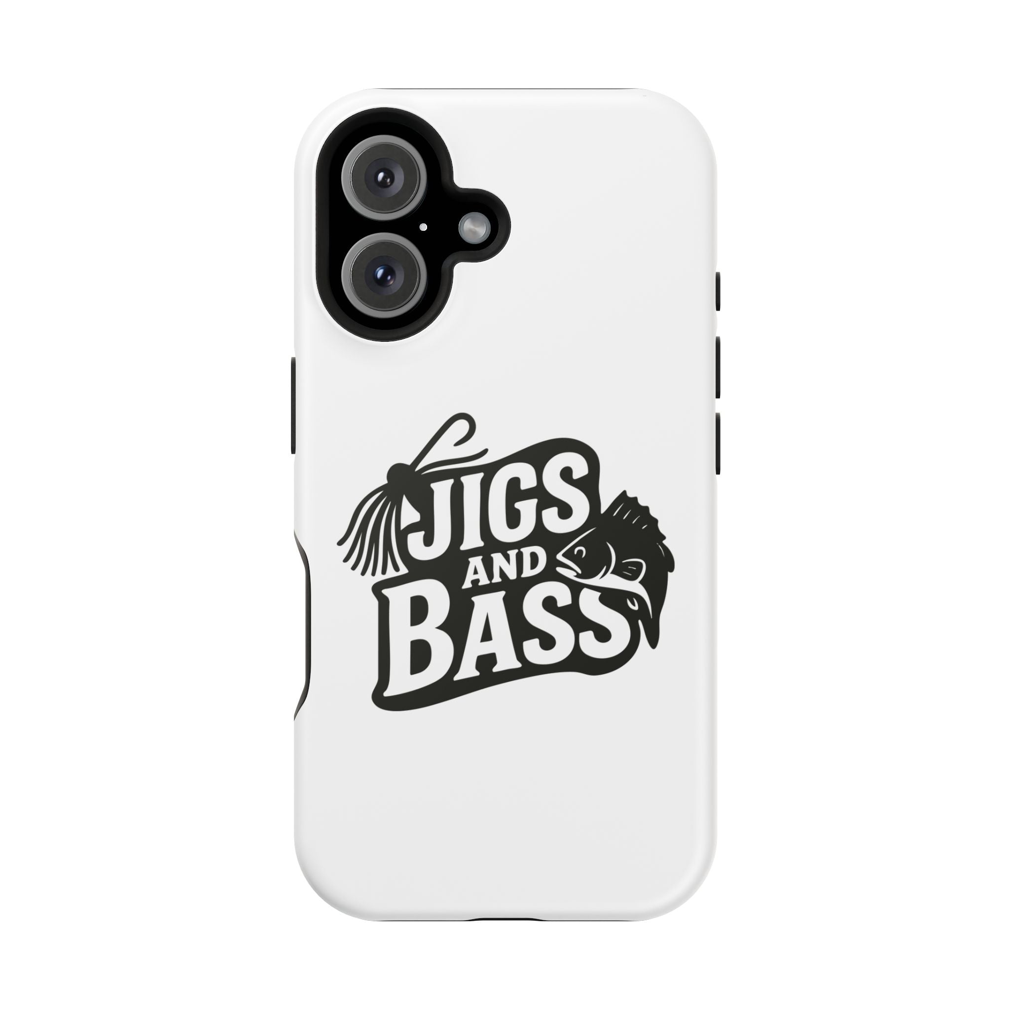 Fishing Enthusiast Impact-Resistant Phone Case - "Jigs and Bass" Design