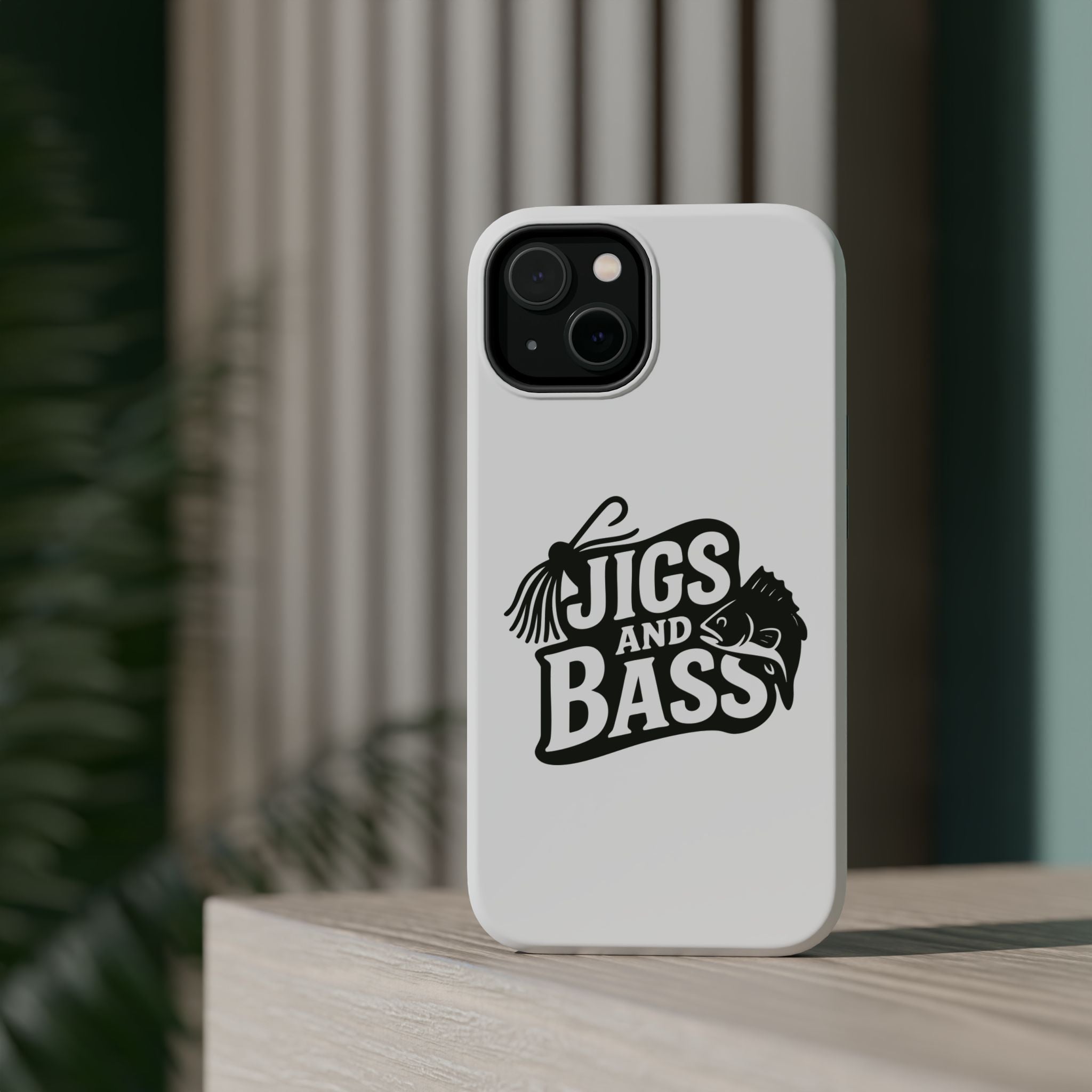 Fishing Enthusiast Impact-Resistant Phone Case - "Jigs and Bass" Design