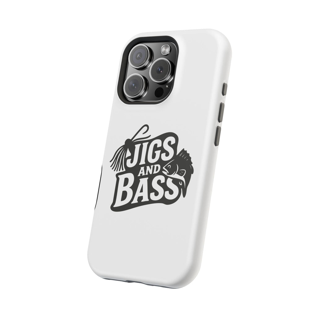 Fishing Enthusiast Impact-Resistant Phone Case - "Jigs and Bass" Design