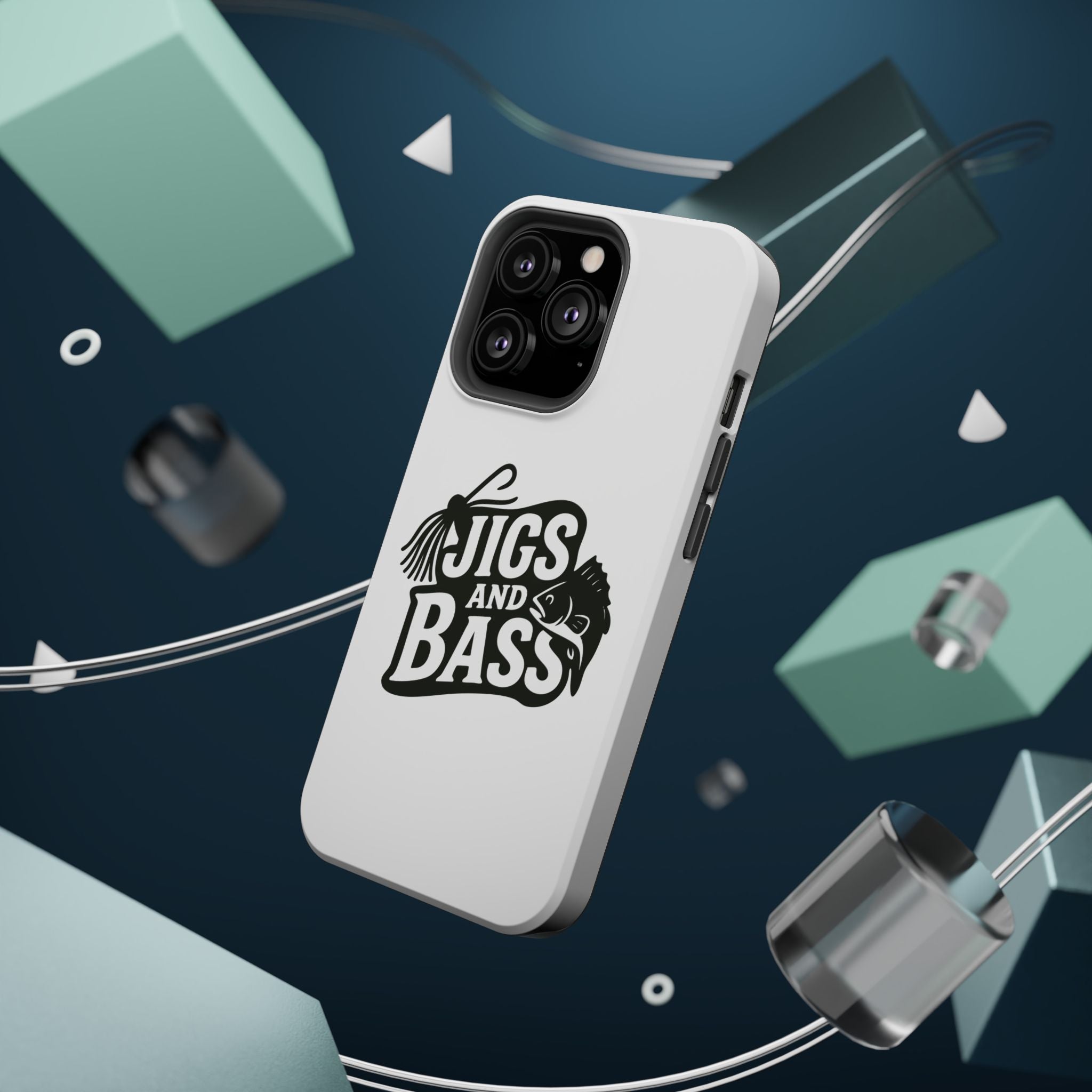 Fishing Enthusiast Impact-Resistant Phone Case - "Jigs and Bass" Design