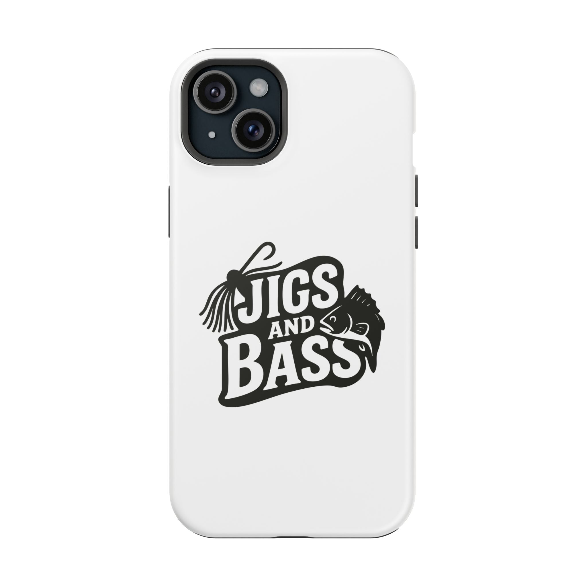 Fishing Enthusiast Impact-Resistant Phone Case - "Jigs and Bass" Design