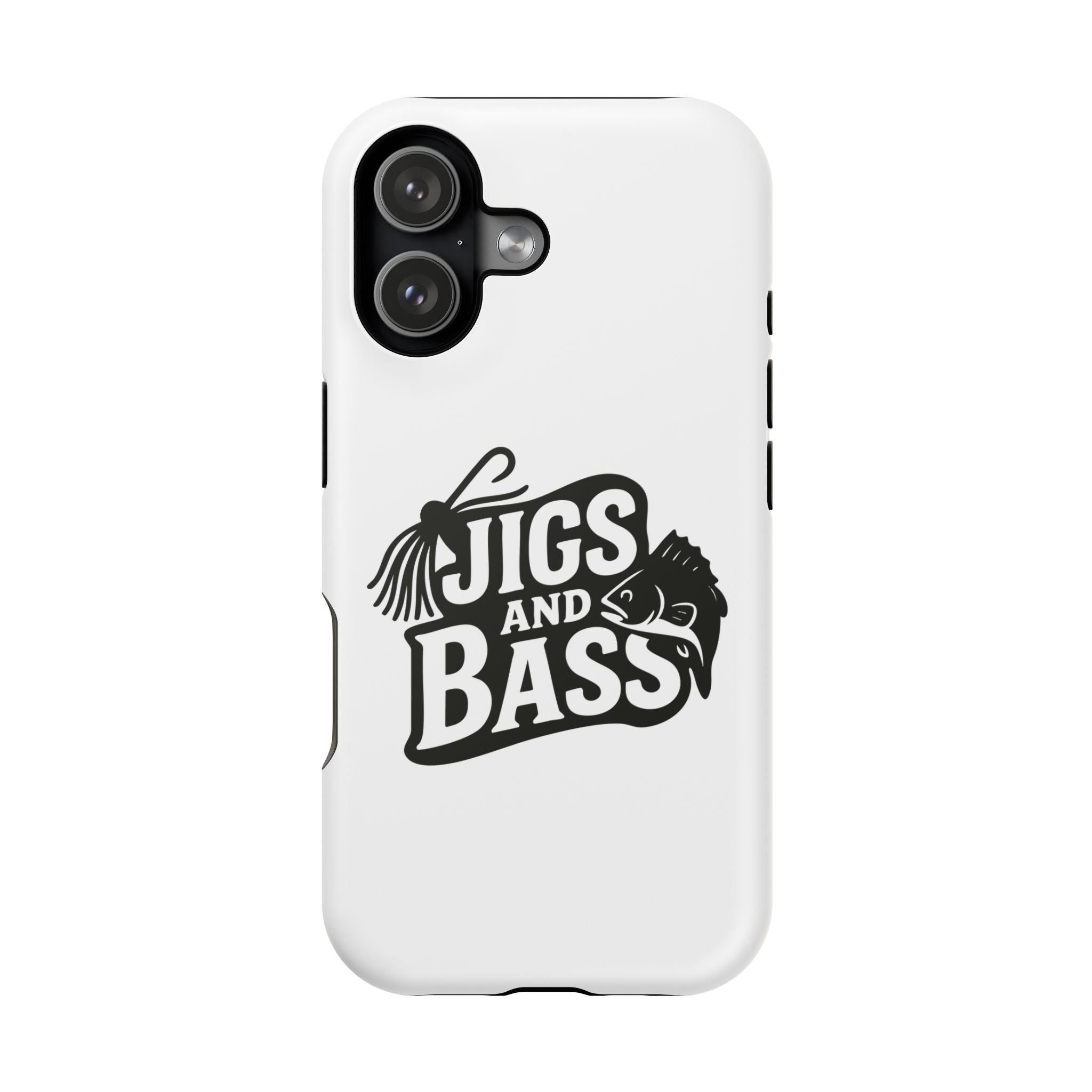 Fishing Enthusiast Impact-Resistant Phone Case - "Jigs and Bass" Design