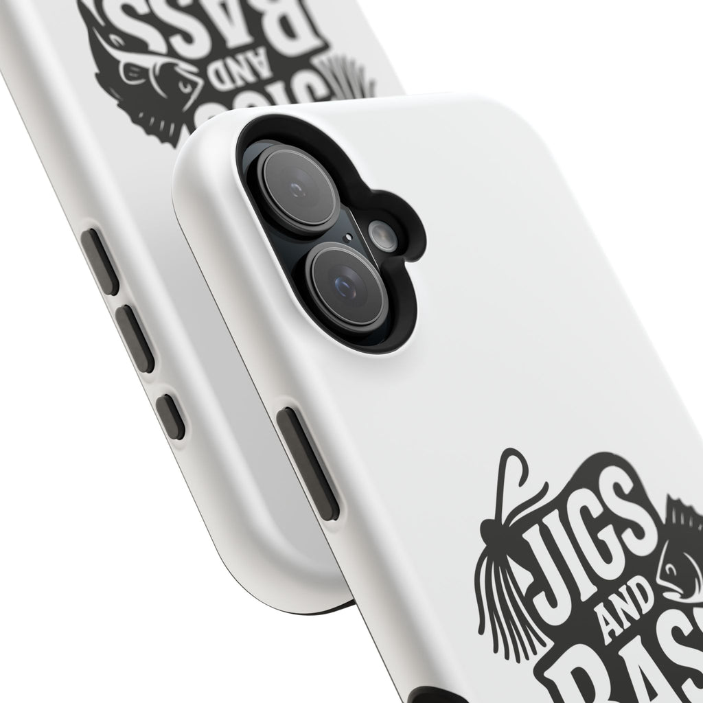 Fishing Enthusiast Impact-Resistant Phone Case - "Jigs and Bass" Design