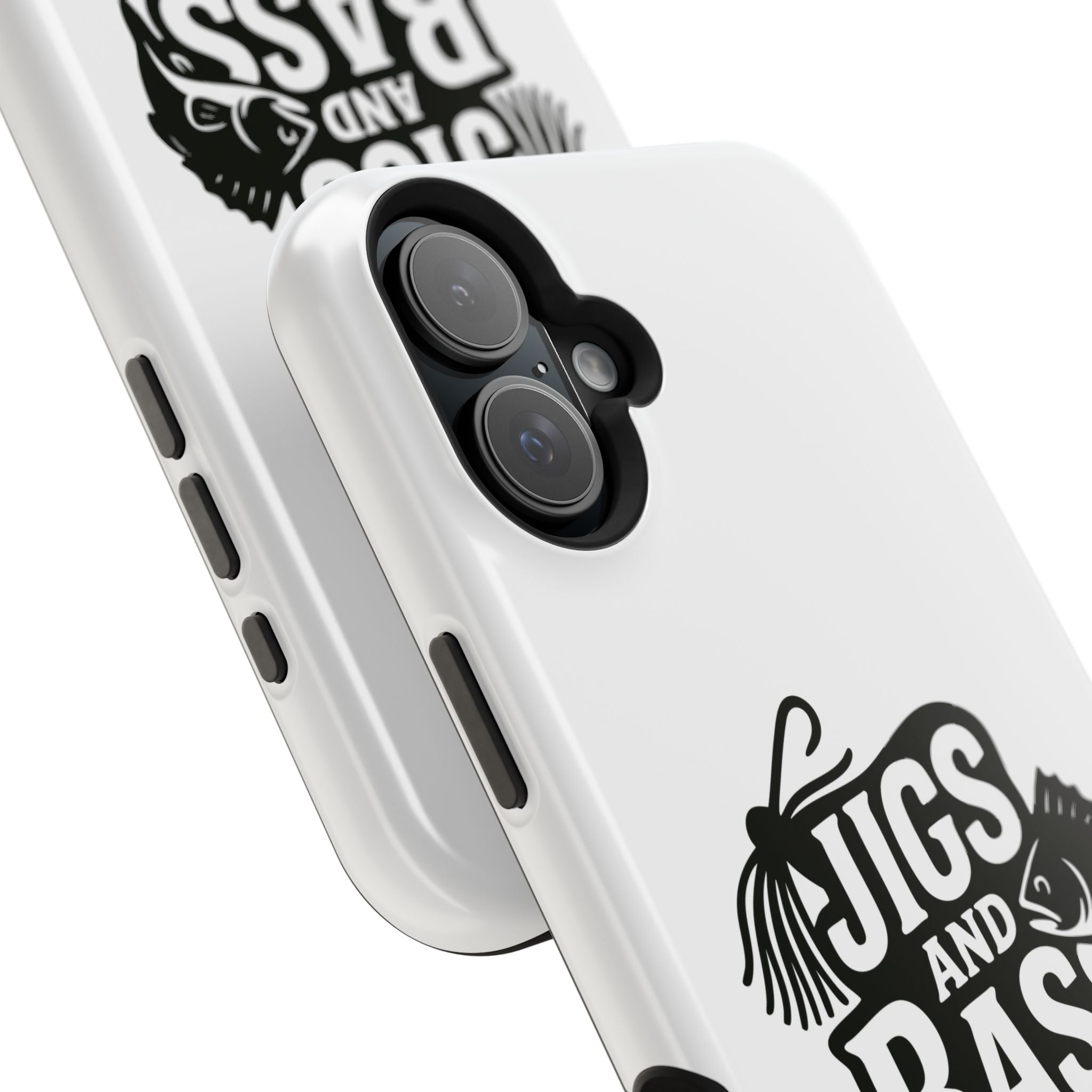 Fishing Enthusiast Impact-Resistant Phone Case - "Jigs and Bass" Design