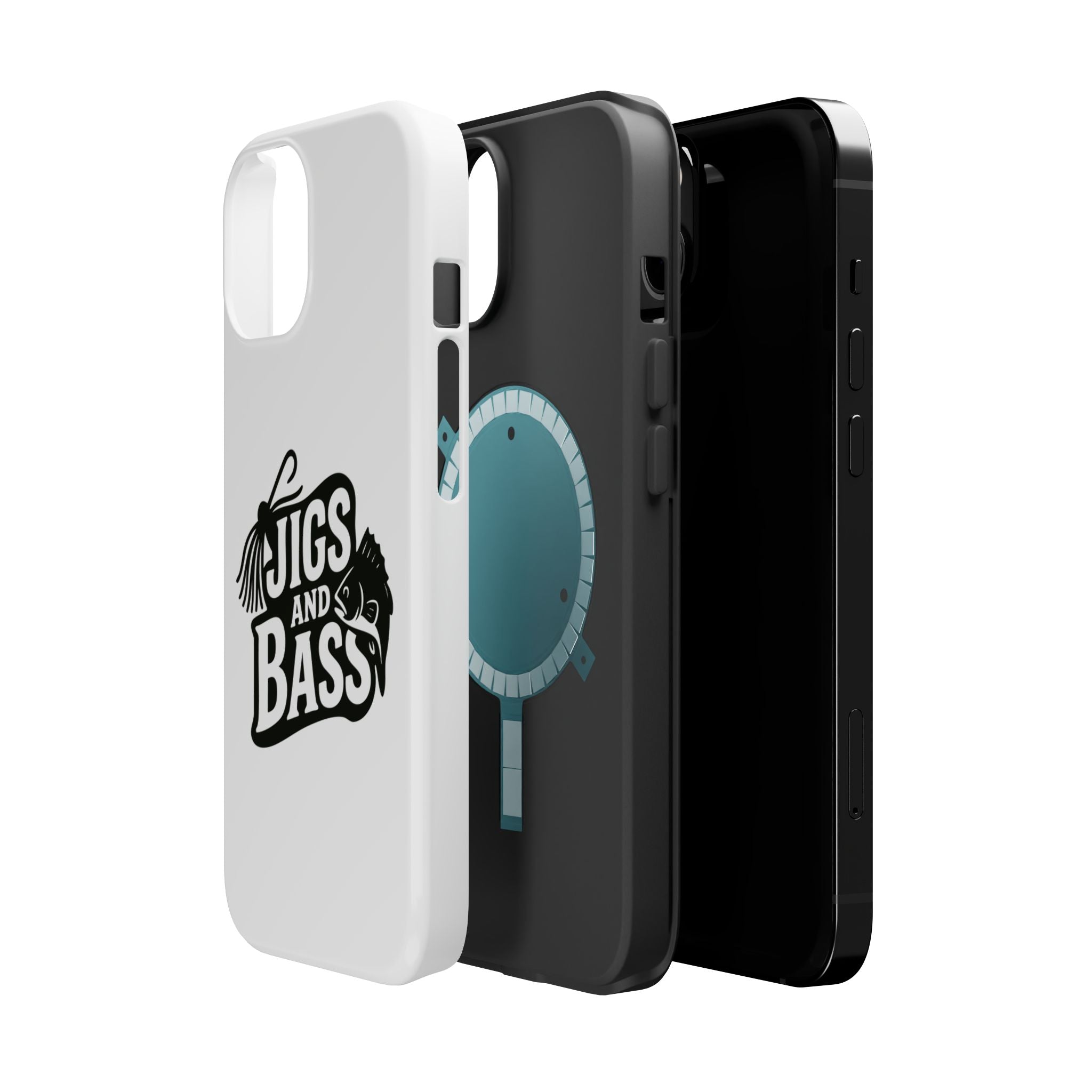 Fishing Enthusiast Impact-Resistant Phone Case - "Jigs and Bass" Design