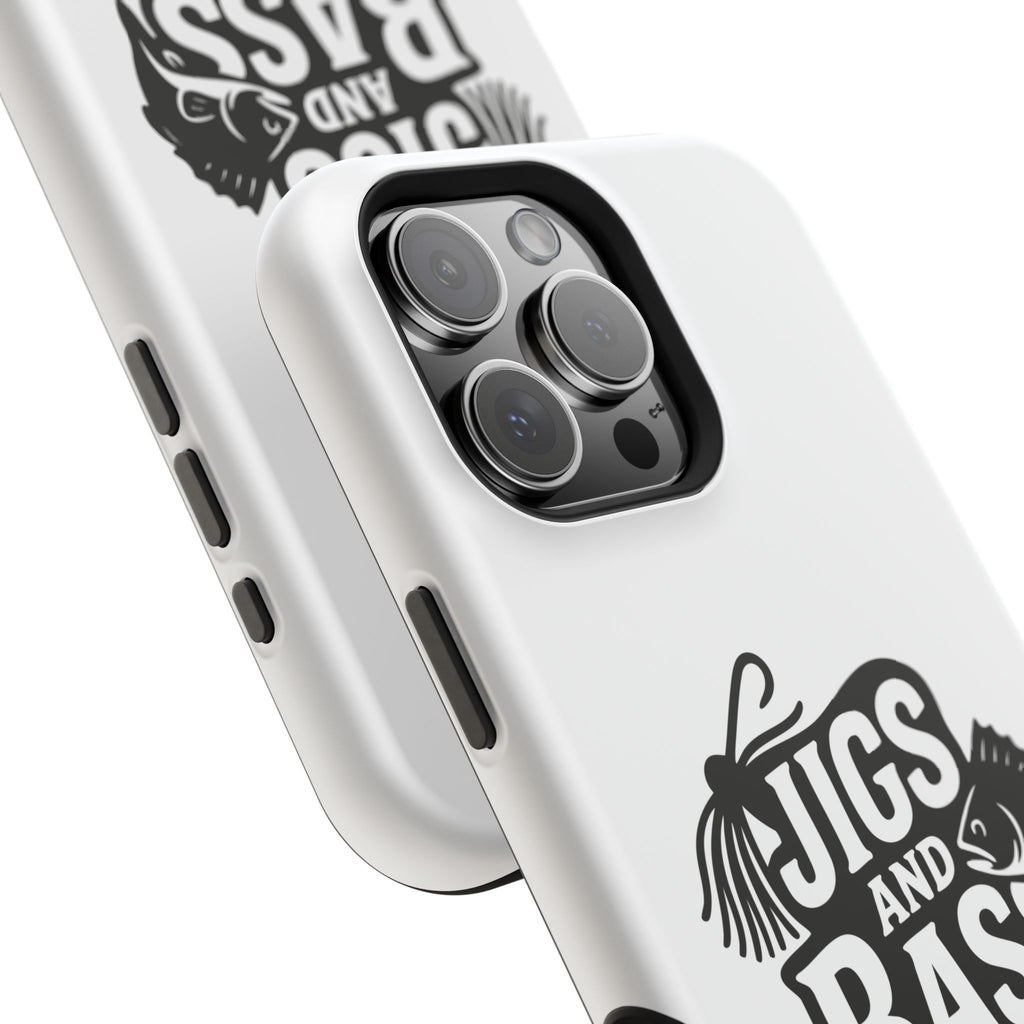 Fishing Enthusiast Impact-Resistant Phone Case - "Jigs and Bass" Design