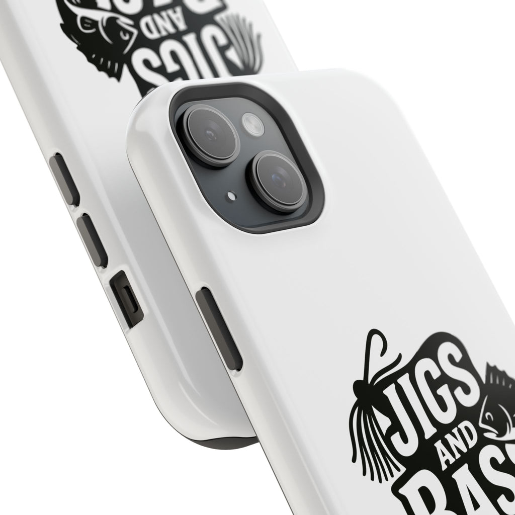 Fishing Enthusiast Impact-Resistant Phone Case - "Jigs and Bass" Design