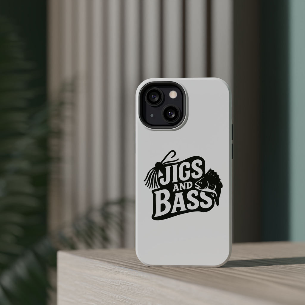 Fishing Enthusiast Impact-Resistant Phone Case - "Jigs and Bass" Design