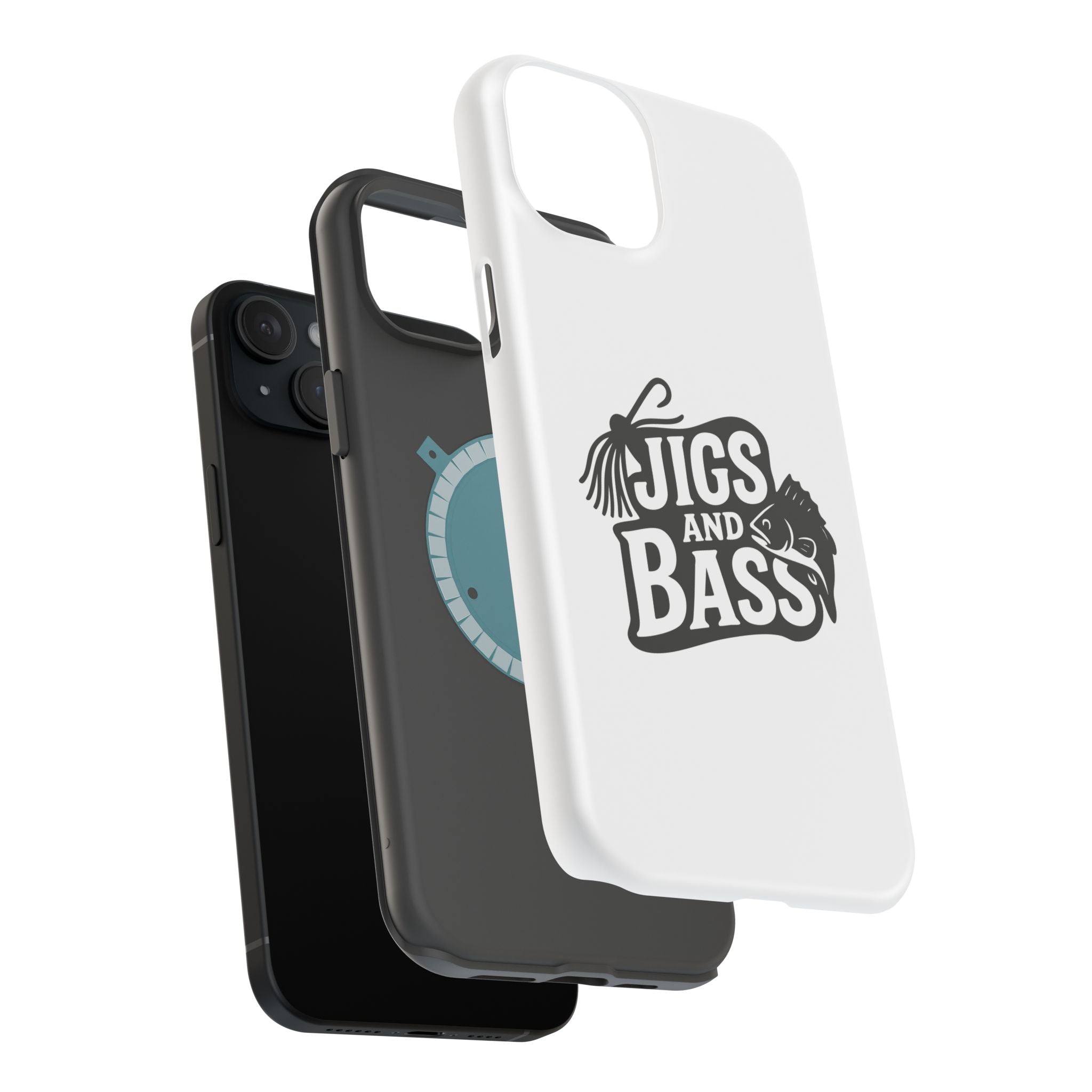 Fishing Enthusiast Impact-Resistant Phone Case - "Jigs and Bass" Design