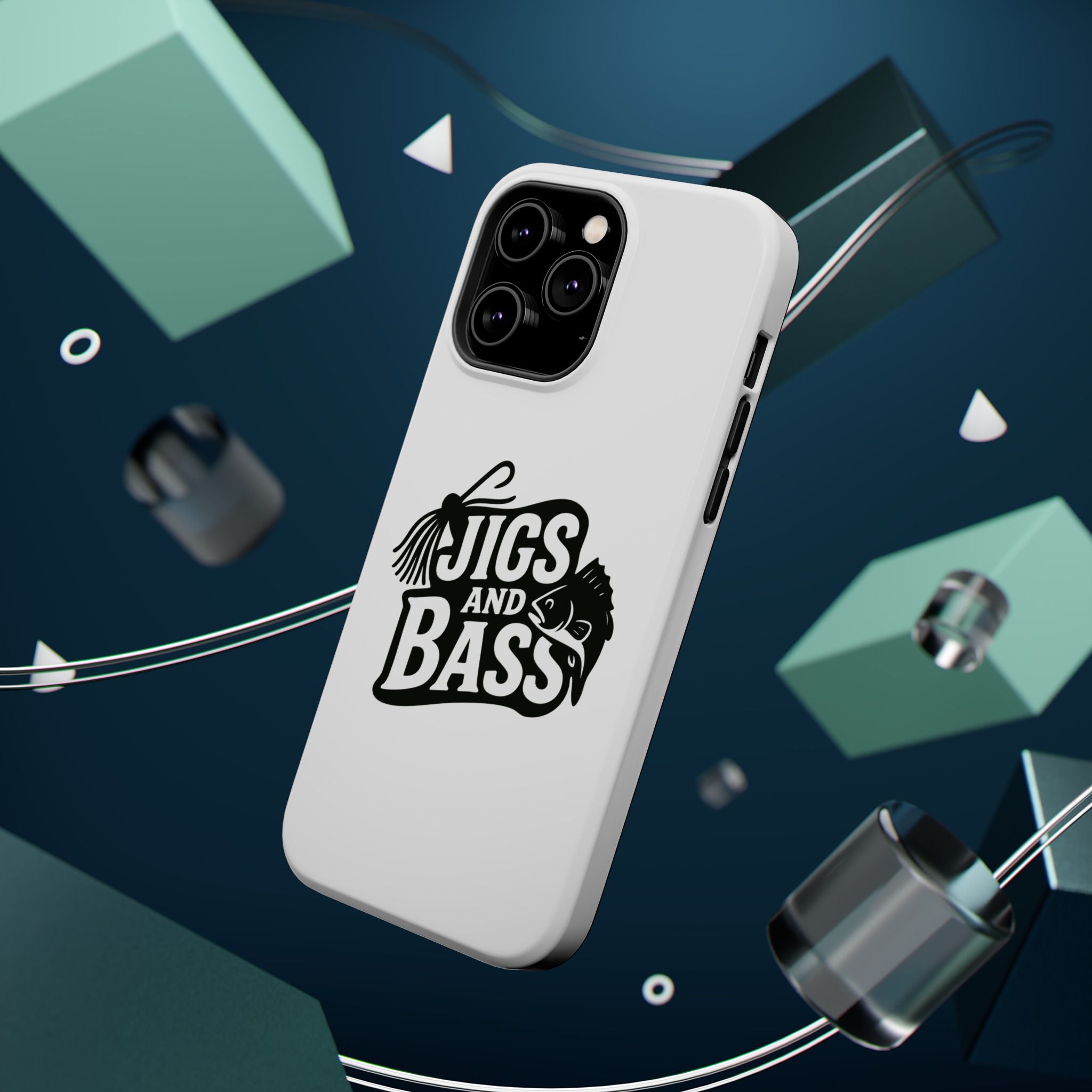 Fishing Enthusiast Impact-Resistant Phone Case - "Jigs and Bass" Design
