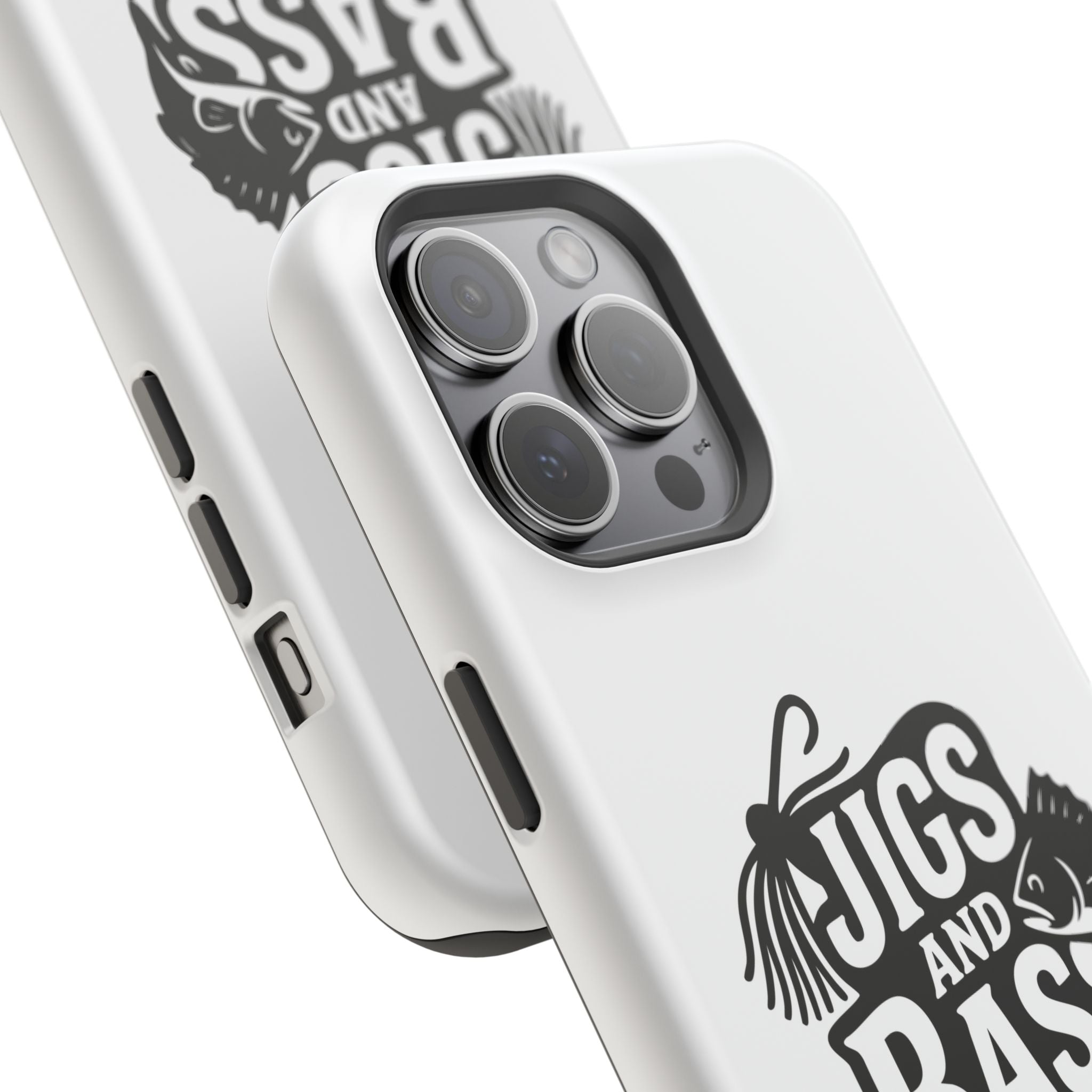 Fishing Enthusiast Impact-Resistant Phone Case - "Jigs and Bass" Design