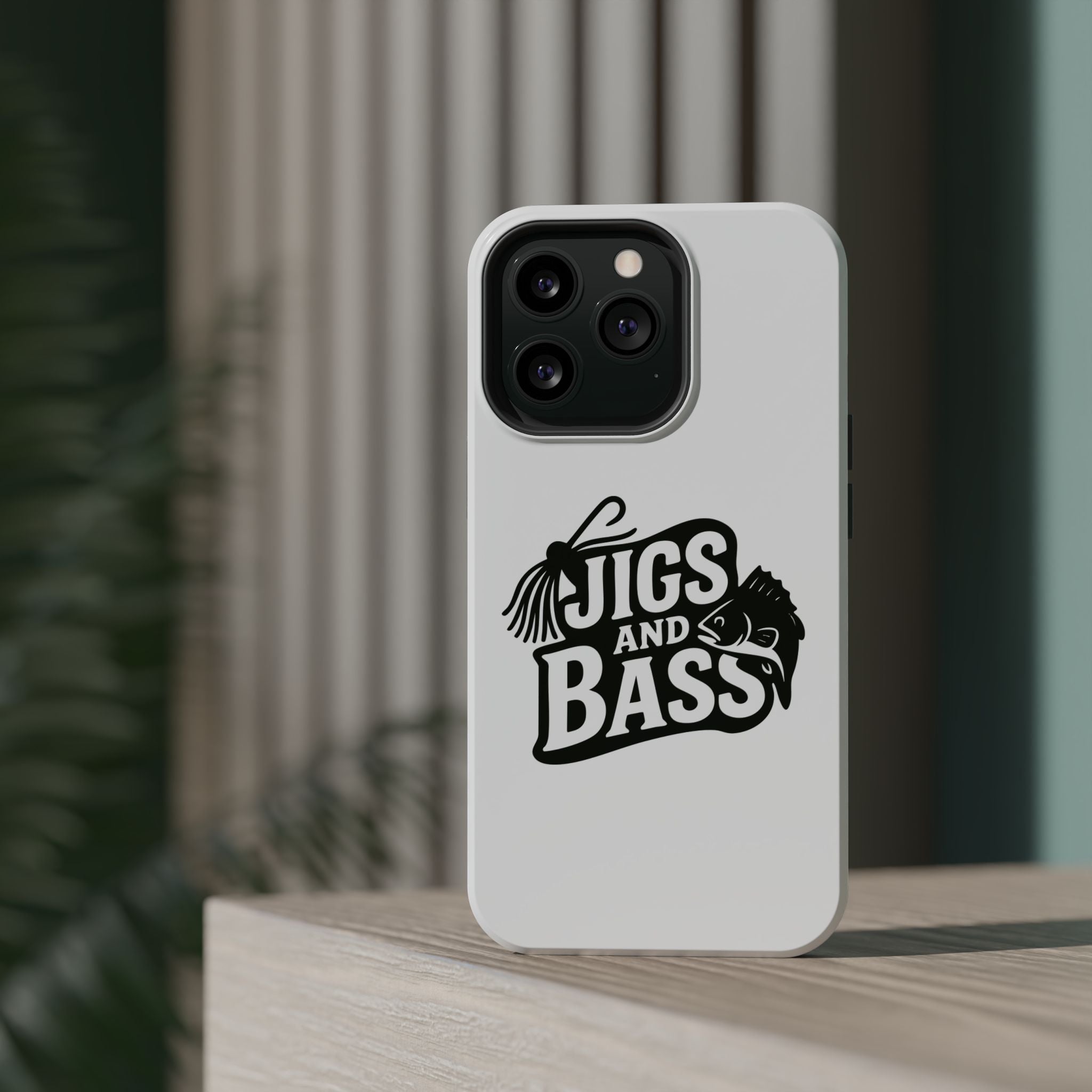 Fishing Enthusiast Impact-Resistant Phone Case - "Jigs and Bass" Design