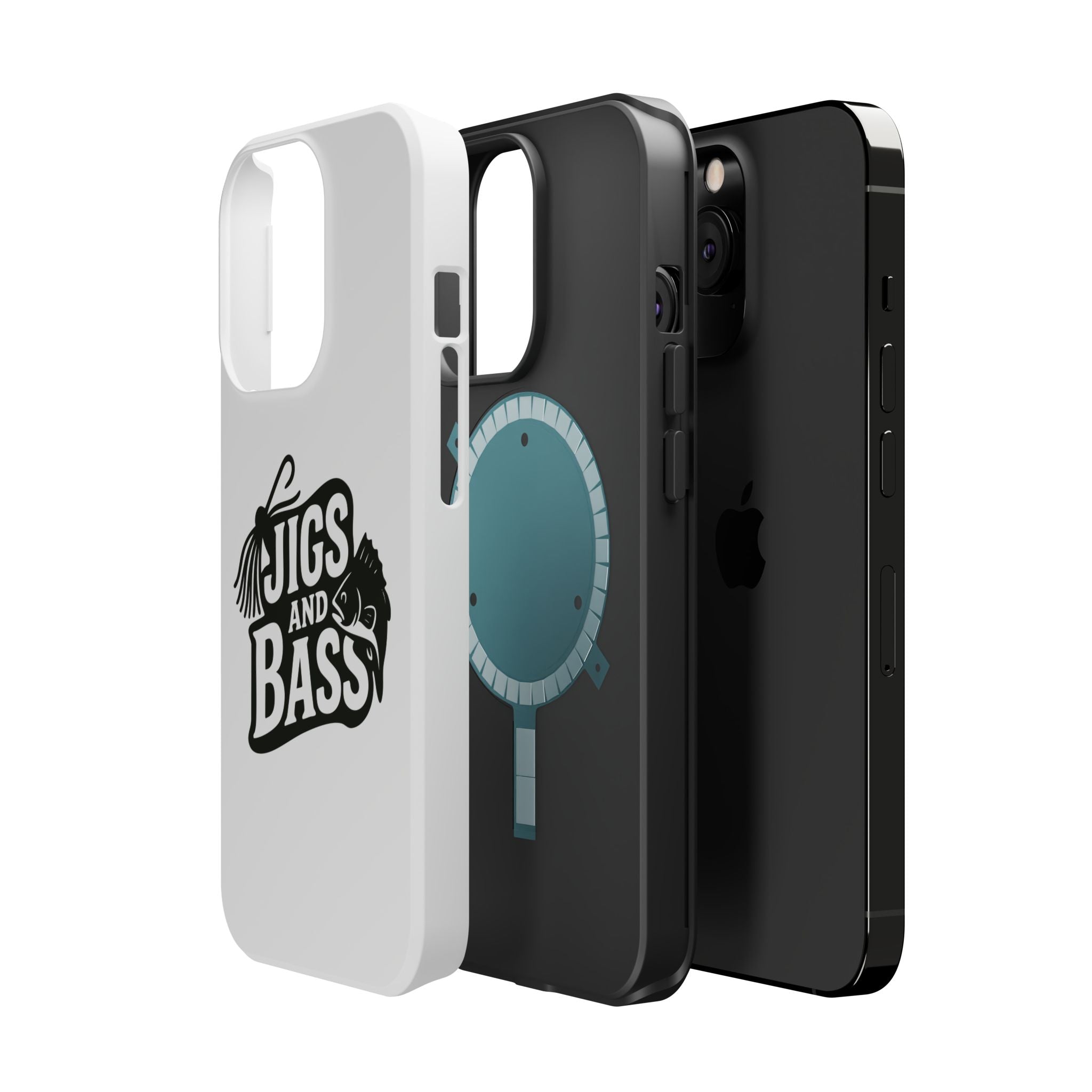 Fishing Enthusiast Impact-Resistant Phone Case - "Jigs and Bass" Design